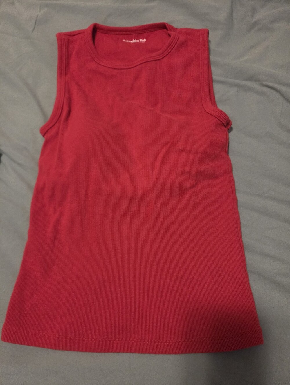 Abercrombie & Fitch Red Ribbed Tank Top for Women - Braless Collection